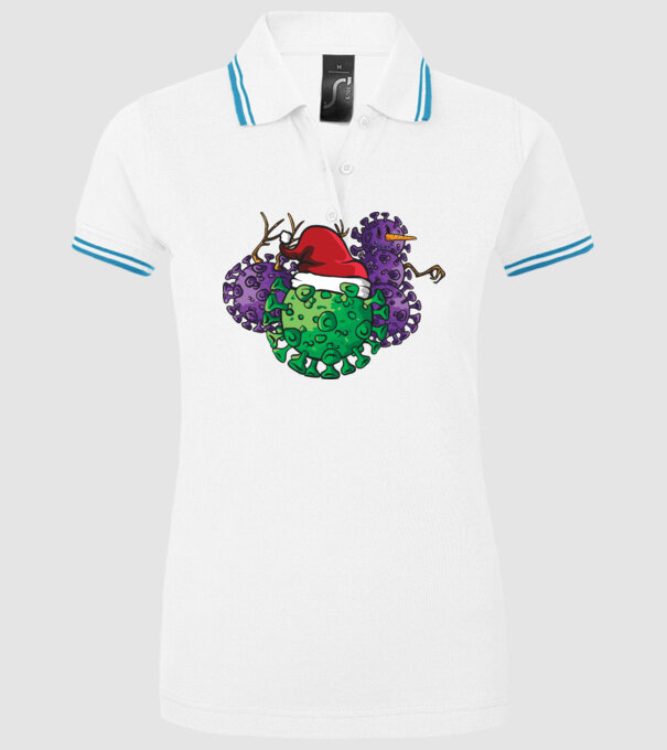 Christmas Covid model alb pe tricou