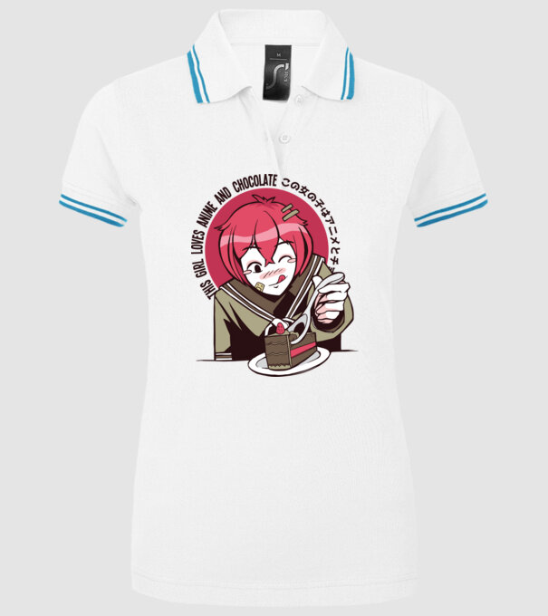 Doar o fată căreia îi place Anime și ciocolata model alb pe tricou