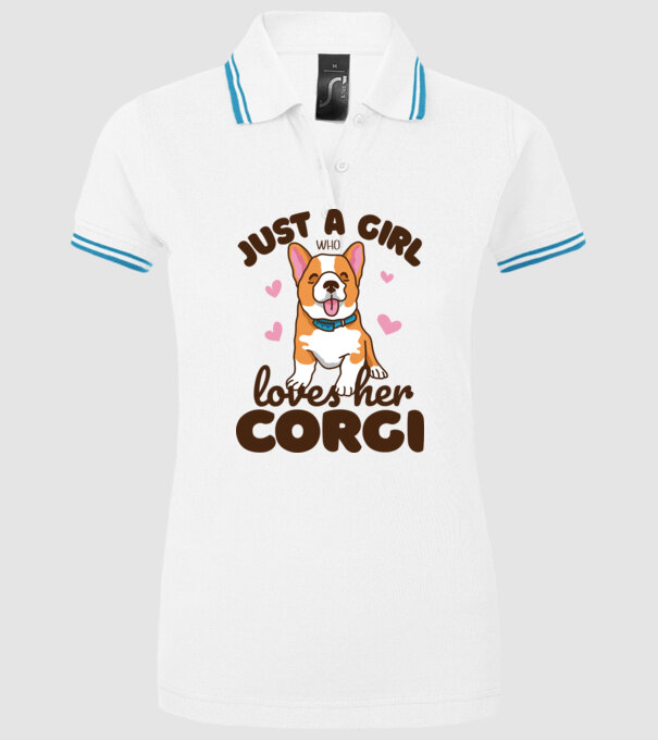 Doar o fată care iubește Corgiul său model alb pe tricou