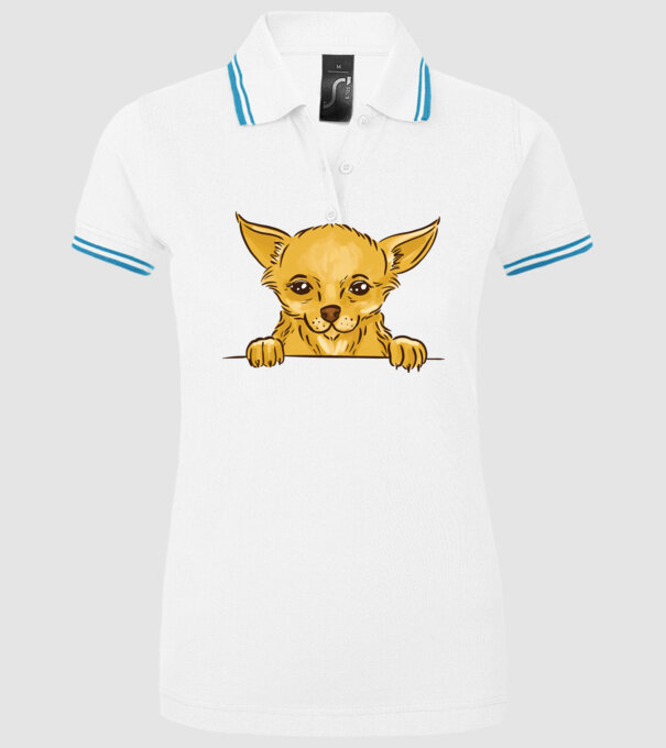 Cap de Chihuahua model alb pe tricou