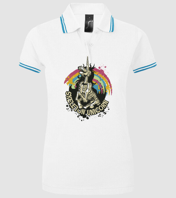 Schelet unicorn model alb pe tricou