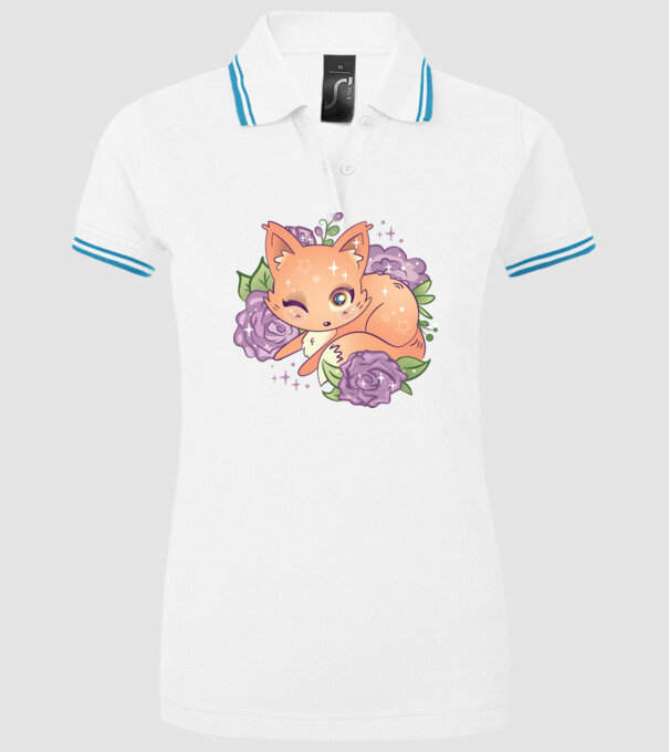 Vulpe Drăguță Anime model alb pe tricou