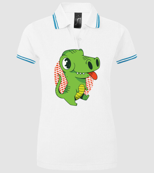 Dinozaur drăguț model alb pe tricou