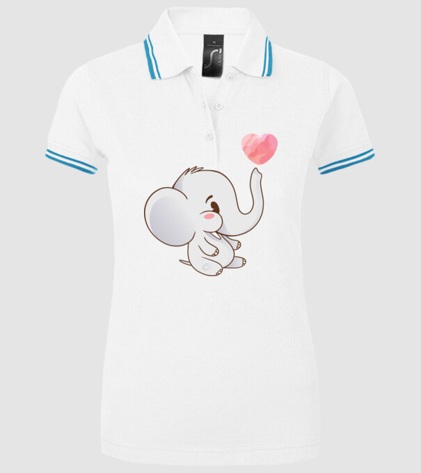 Elefant drăguț model alb pe tricou