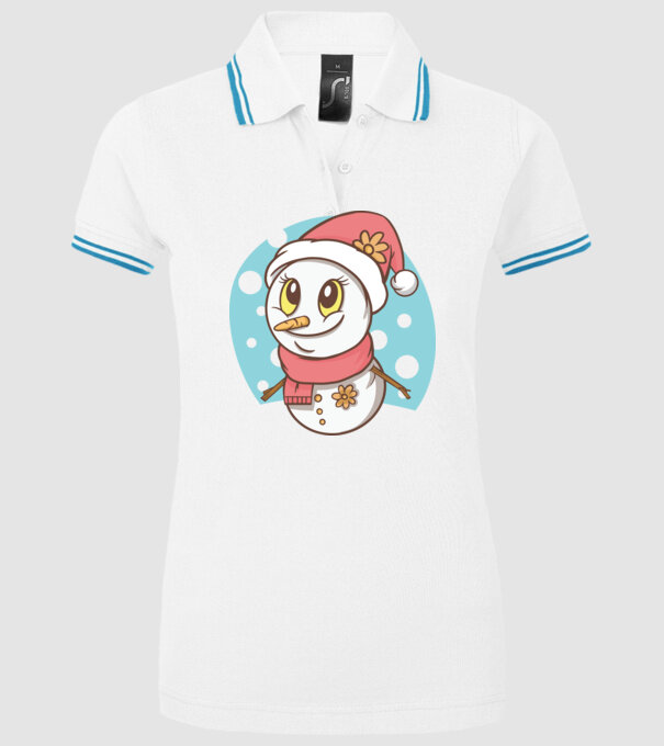 Om de zăpadă drăguț model alb pe tricou