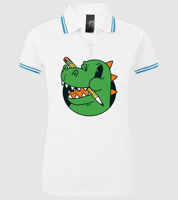Elev Dinozaur drăguț model alb pe tricou