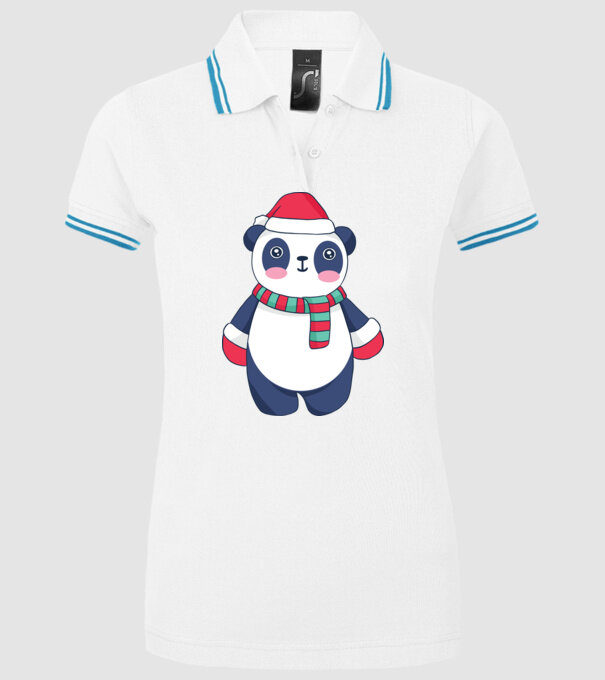 Panda drăguț de Crăciun model alb pe tricou
