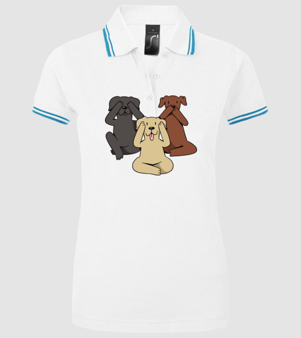 Câini drăguți model alb pe tricou