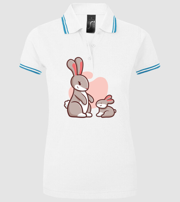 Iepurași drăguți model alb pe tricou