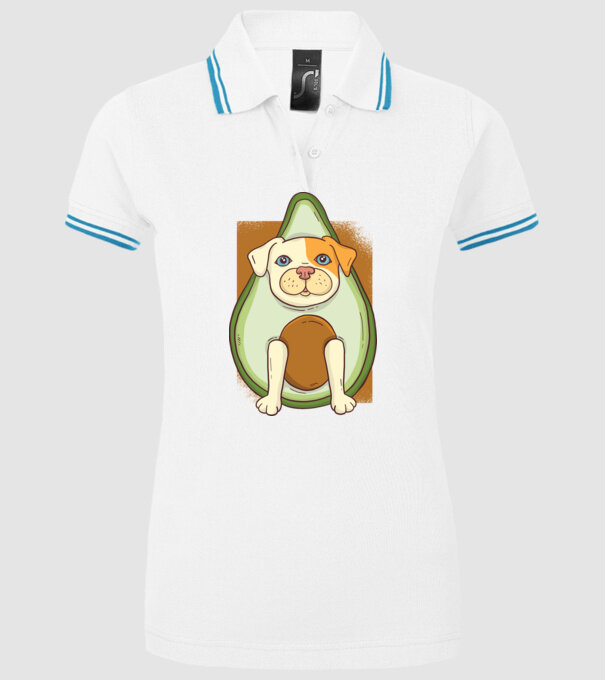 Pitbull Drăguț Avocado model alb pe tricou
