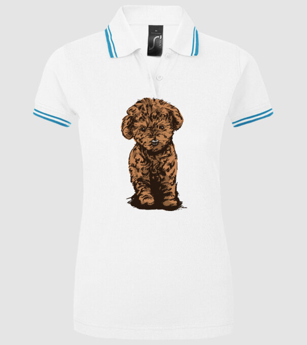 Pudel Drăguț model alb pe tricou