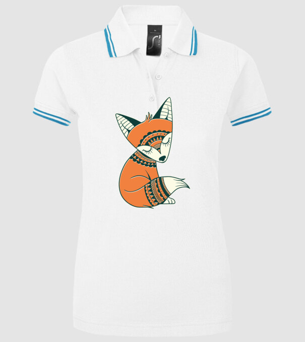 Vulpe drăguță model alb pe tricou