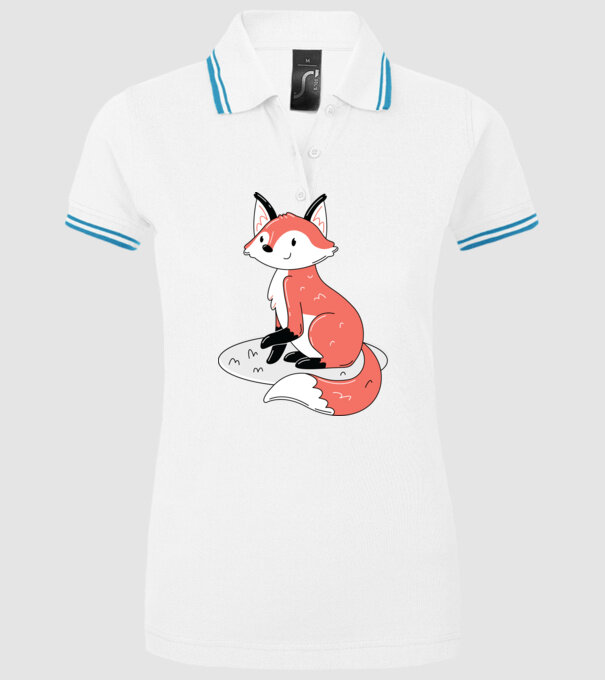 Vulpe drăguță model alb pe tricou
