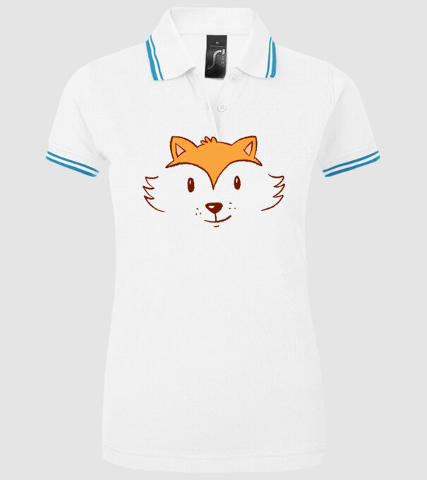 Cap de vulpe drăguț model alb pe tricou