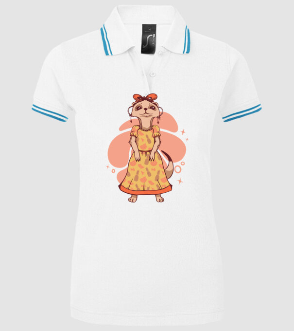 Suricată drăguță model alb pe tricou