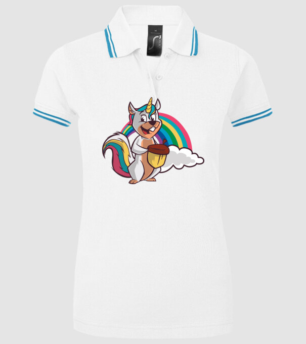 Unicorn drăguț Veveriță model alb pe tricou