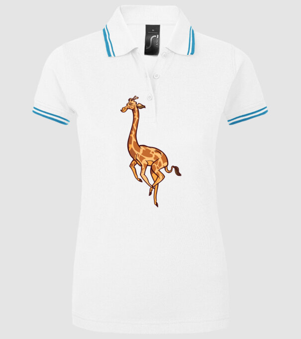 Girafă drăguță model alb pe tricou
