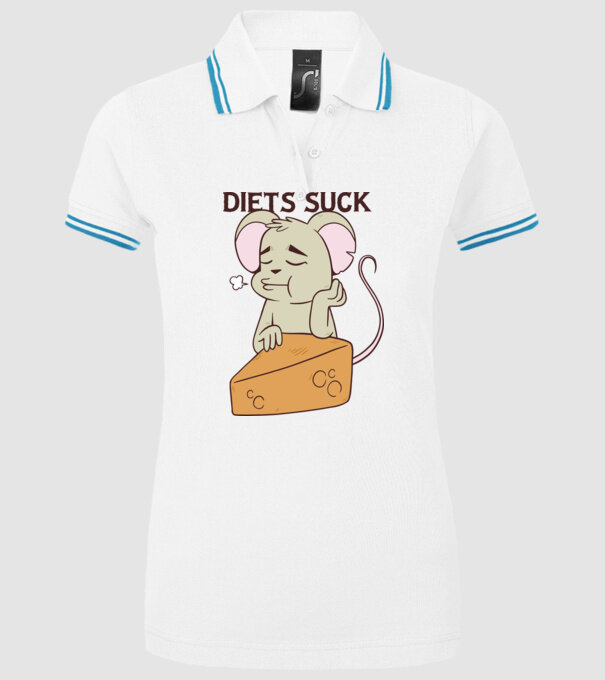 Șoricel diet model alb pe tricou
