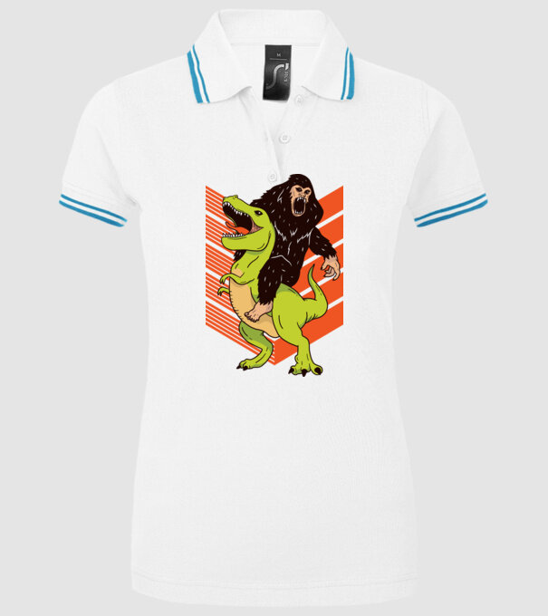 Dinozaur Yeti model alb pe tricou