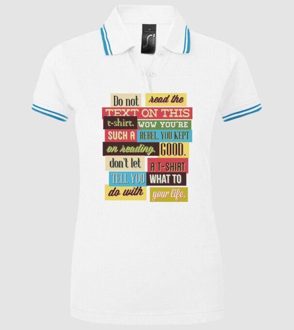 Do not read the text on this t shirt model alb pe tricou