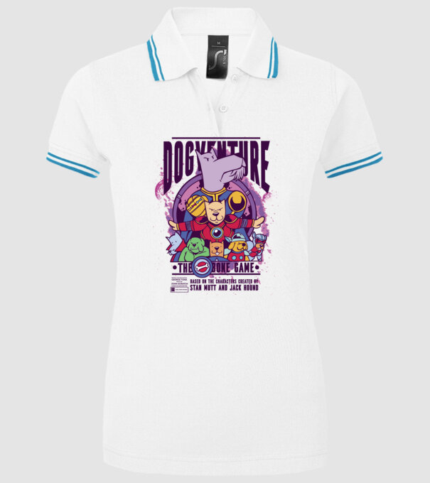 Dogventure The Bone Game model alb pe tricou