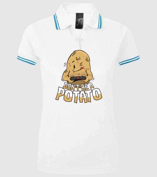 'Don''t be a Potato Gamer' model alb pe tricou