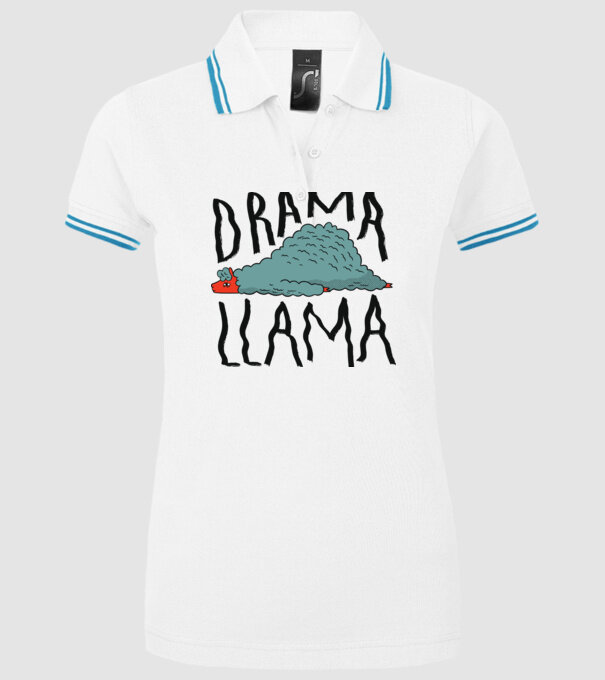 Dramă Lama model alb pe tricou