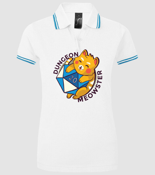 Dungeon Meowster joc de rol RPG tricou cu pisică model alb pe tricou