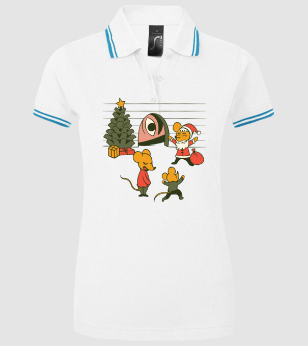 Crăciun Șoarece model alb pe tricou