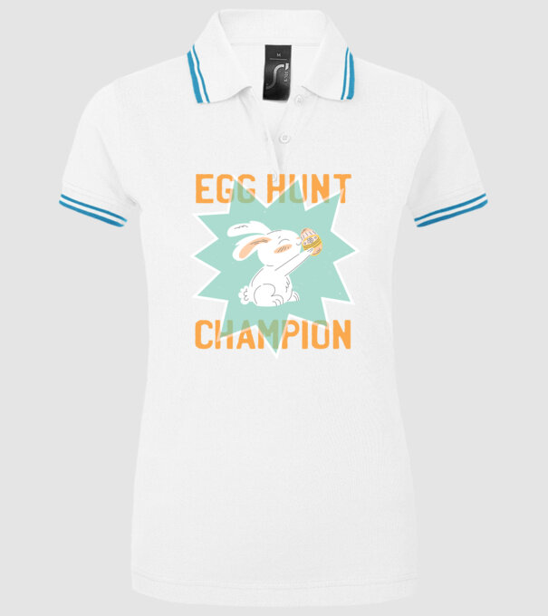 Egg Hunt Champion Campion la vânătoare de ouă model alb pe tricou