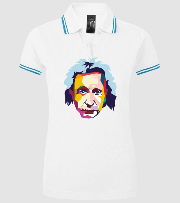 Einstein abstract model alb pe tricou