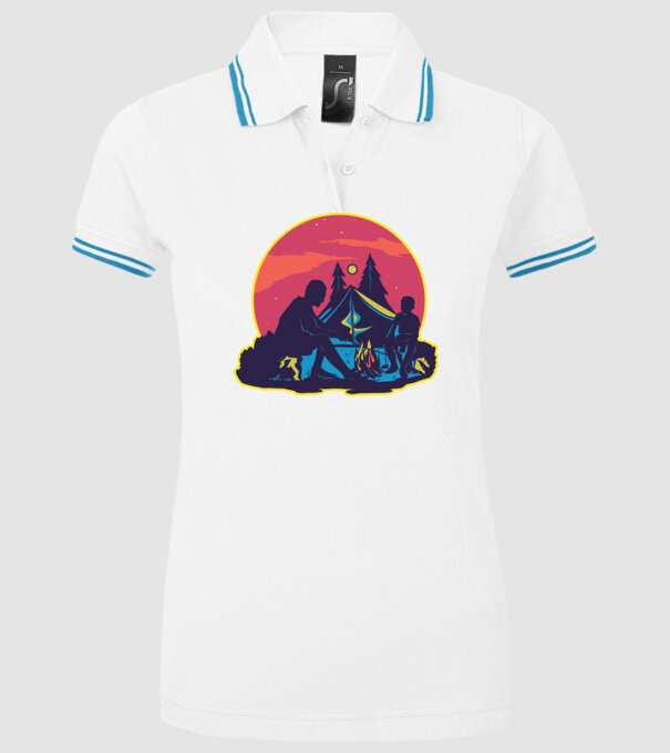 Campare pe timp de noapte model alb pe tricou