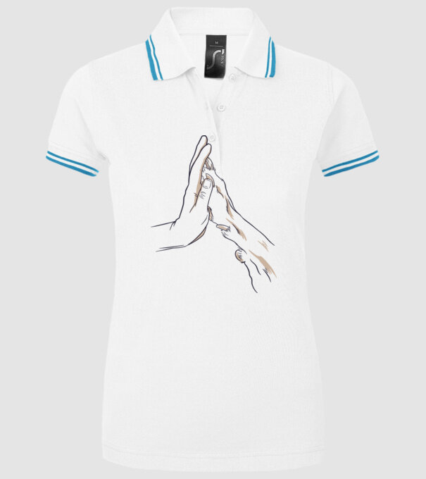 Prietenia câine om model alb pe tricou