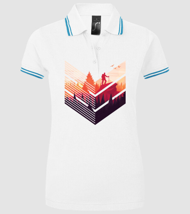 drumeții în pădure stil modern model alb pe tricou
