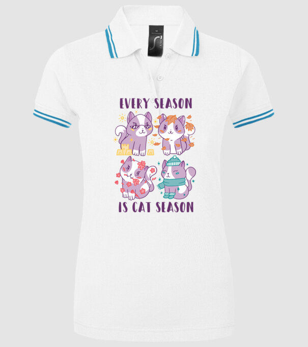 Every Season is Cat Season model alb pe tricou