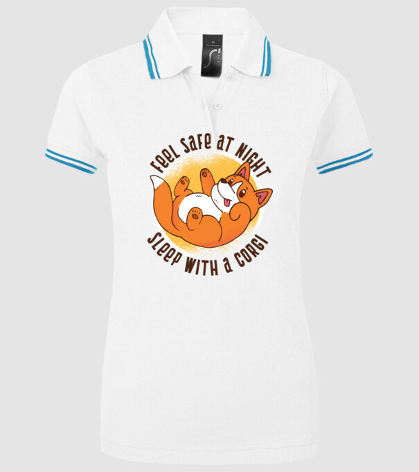 Feel safe at night, Sleep with a Corgi model alb pe tricou