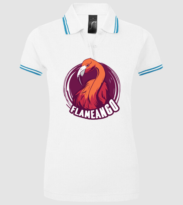 Flamingo model alb pe tricou