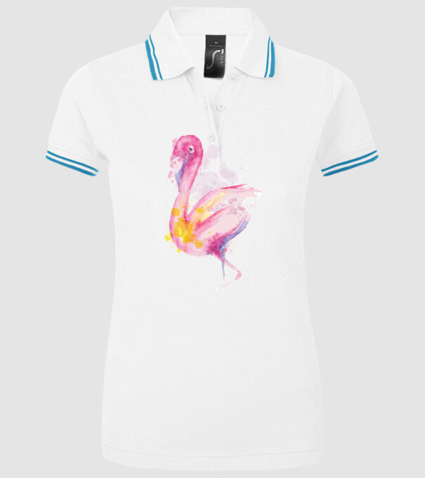 Flamingo Pictură model alb pe tricou