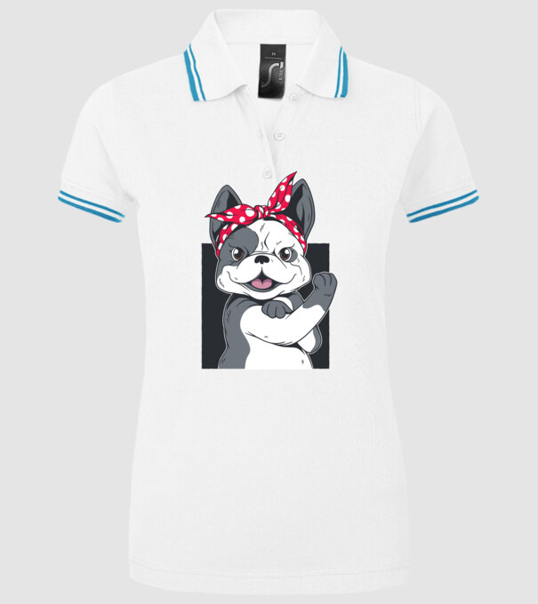 Bulldog Francez model alb pe tricou