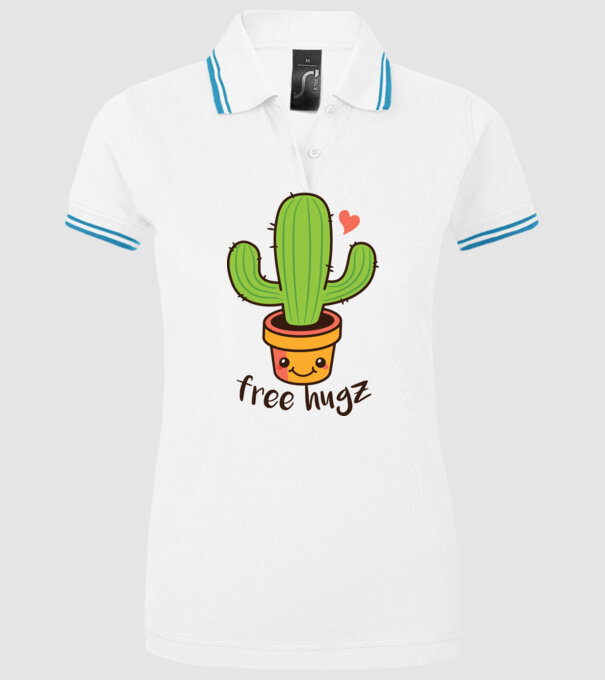 Free Hugz tricou amuzant Cactus model alb pe tricou