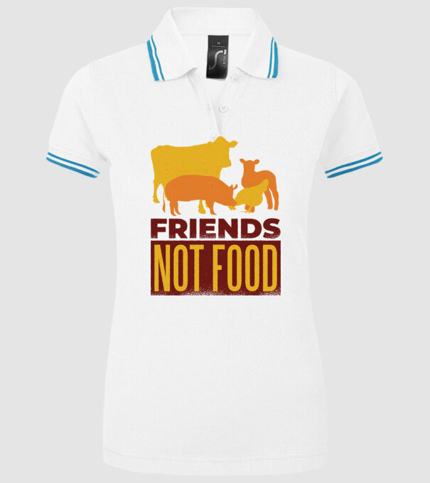 Friends not Food Vegán model alb pe tricou