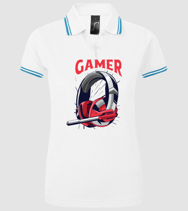 Căști Gamer model alb pe tricou