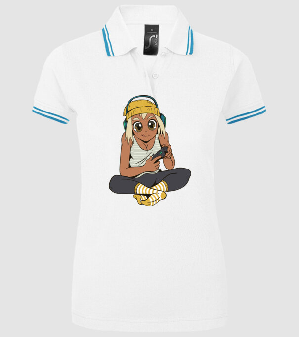 Fată Gamer model alb pe tricou
