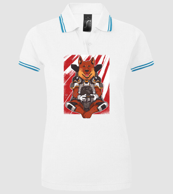 Gamer Ciobănesc german Apex model alb pe tricou