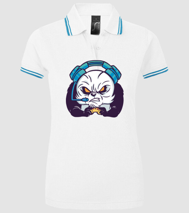 Gamer Panda model alb pe tricou