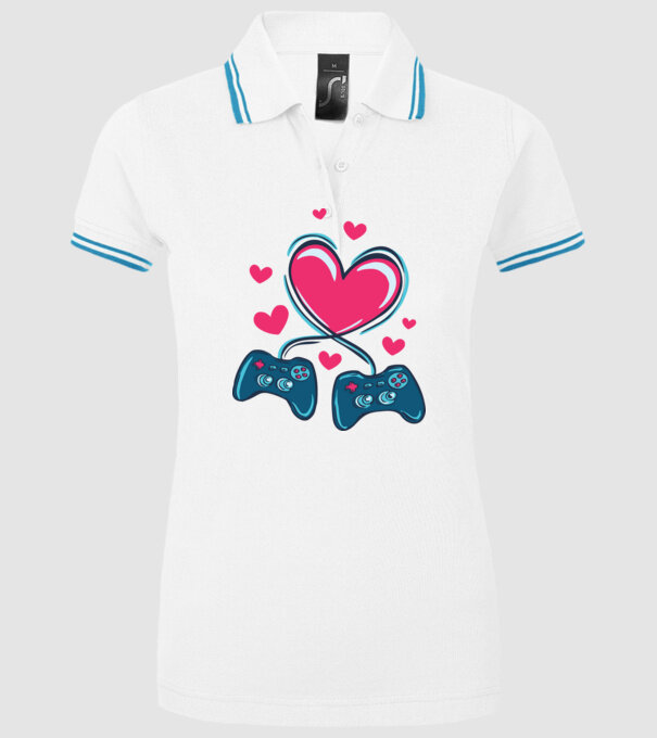 Dragoste Gamer model alb pe tricou
