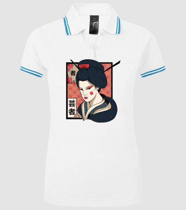Geisha Japonia model alb pe tricou