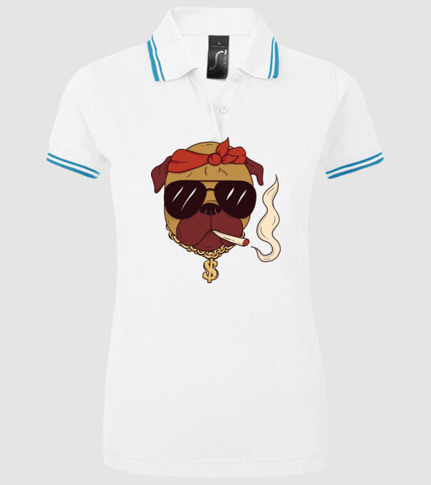 Rapper Gangster Mops model alb pe tricou