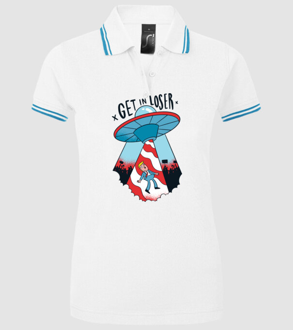 Get in Loser Trump model alb pe tricou