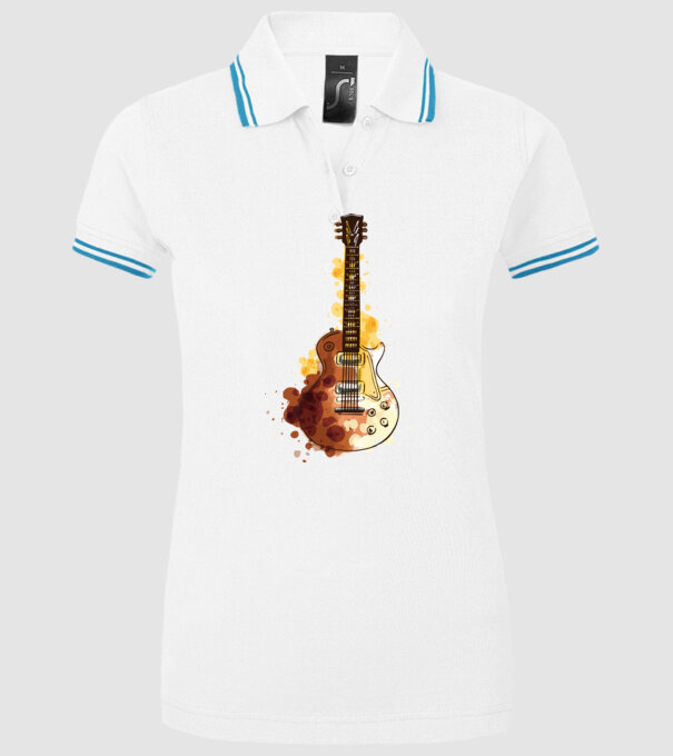 Chitara Pictură model alb pe tricou